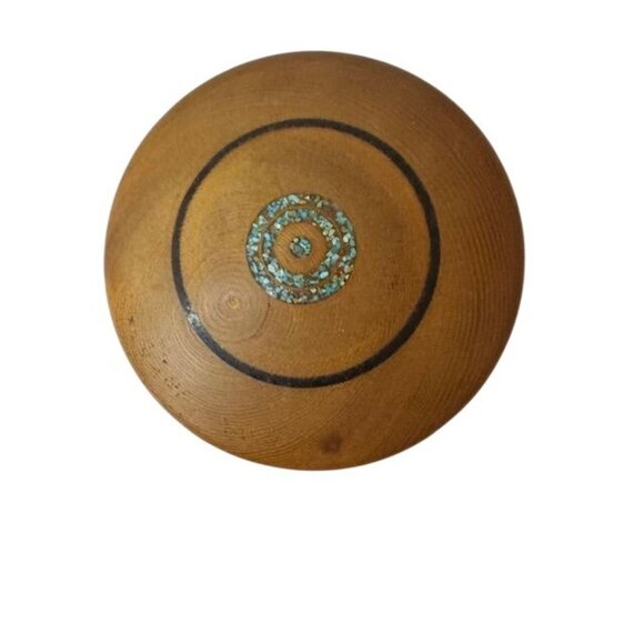 Handcrafted Wooden Music Box With Turquoise Inlay Lid - Picture 2 of 7